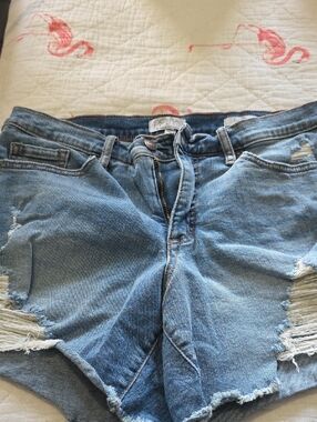 sofia by sofia vergara Light Blue Distressed Denim Shorts